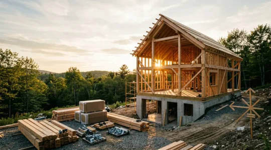 Maison RE2020 économique avec matériaux durables et orientation optimale