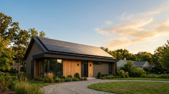 Installation de panneaux solaires sur une toiture résidentielle pour l'autoconsommation énergétique