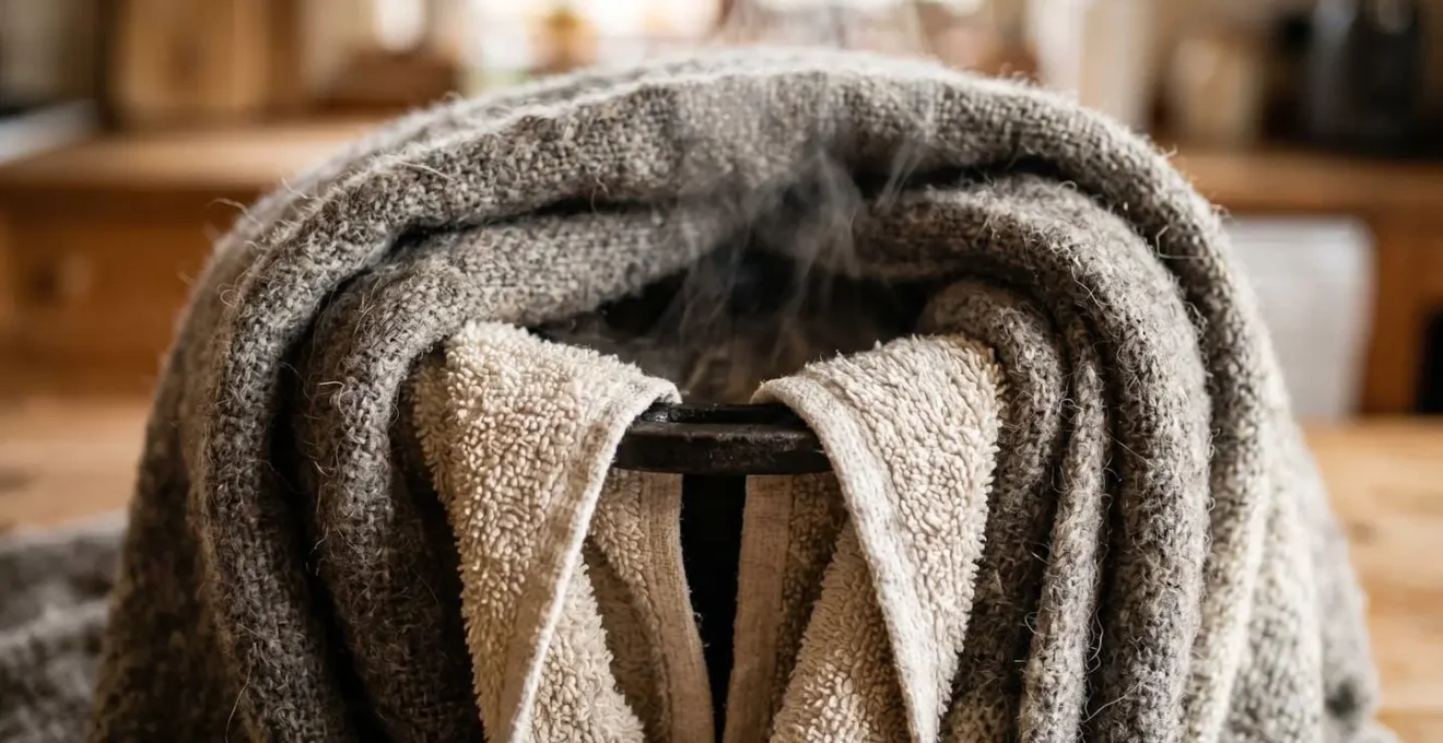 Casserole enveloppée dans une couverture épaisse pour cuisson passive