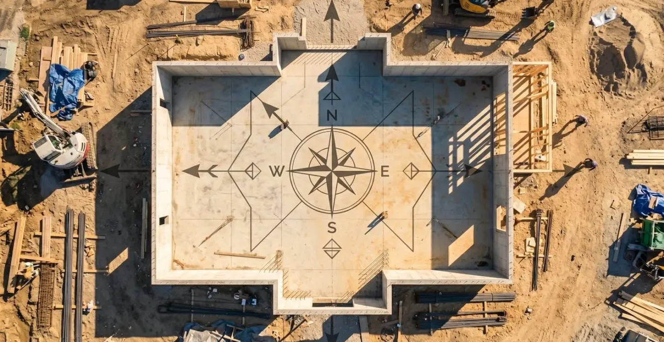 Orientation solaire optimale d'une maison bioclimatique avec course du soleil